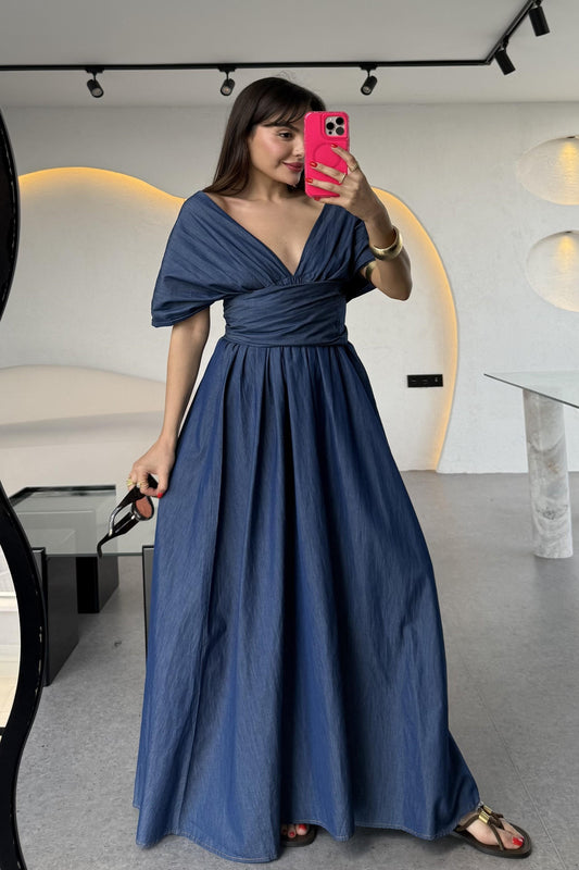 Rogers Denim Tensel Bağlamalı Elbise