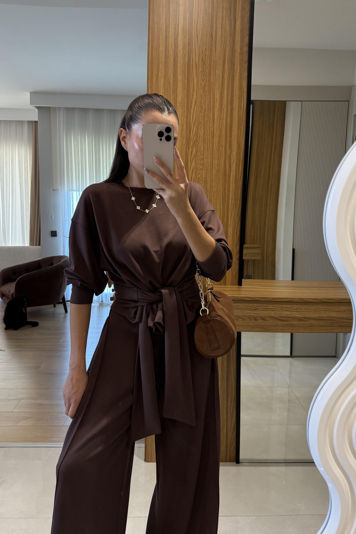 Romana Kahve Modal Bağlamalı Tasarım Takım