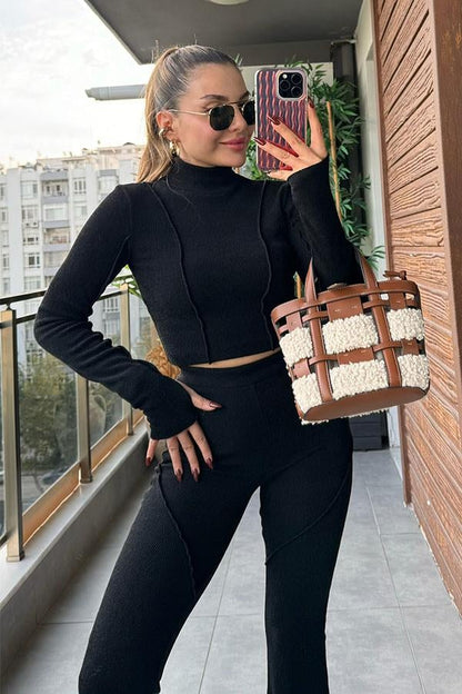 Rome Ters Dikişli İkili Takım - Siyah