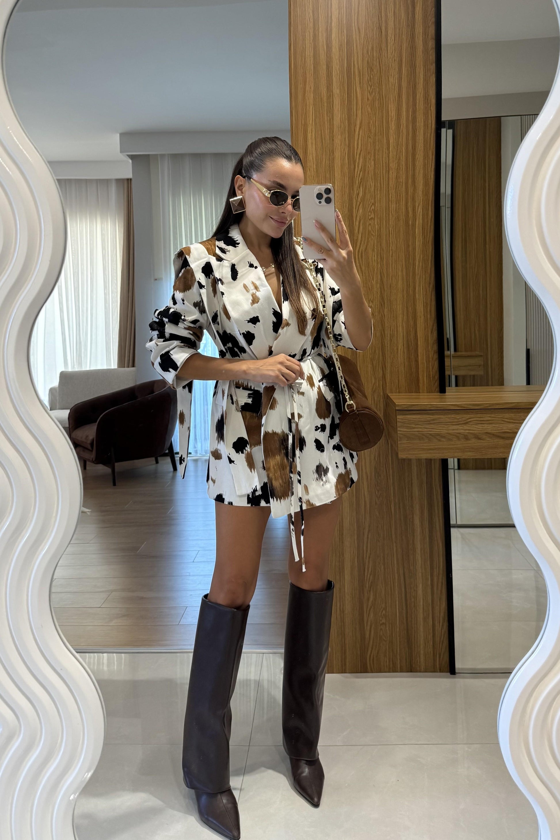 Ronse Desenli Bağlamalı Tasarım Ceket