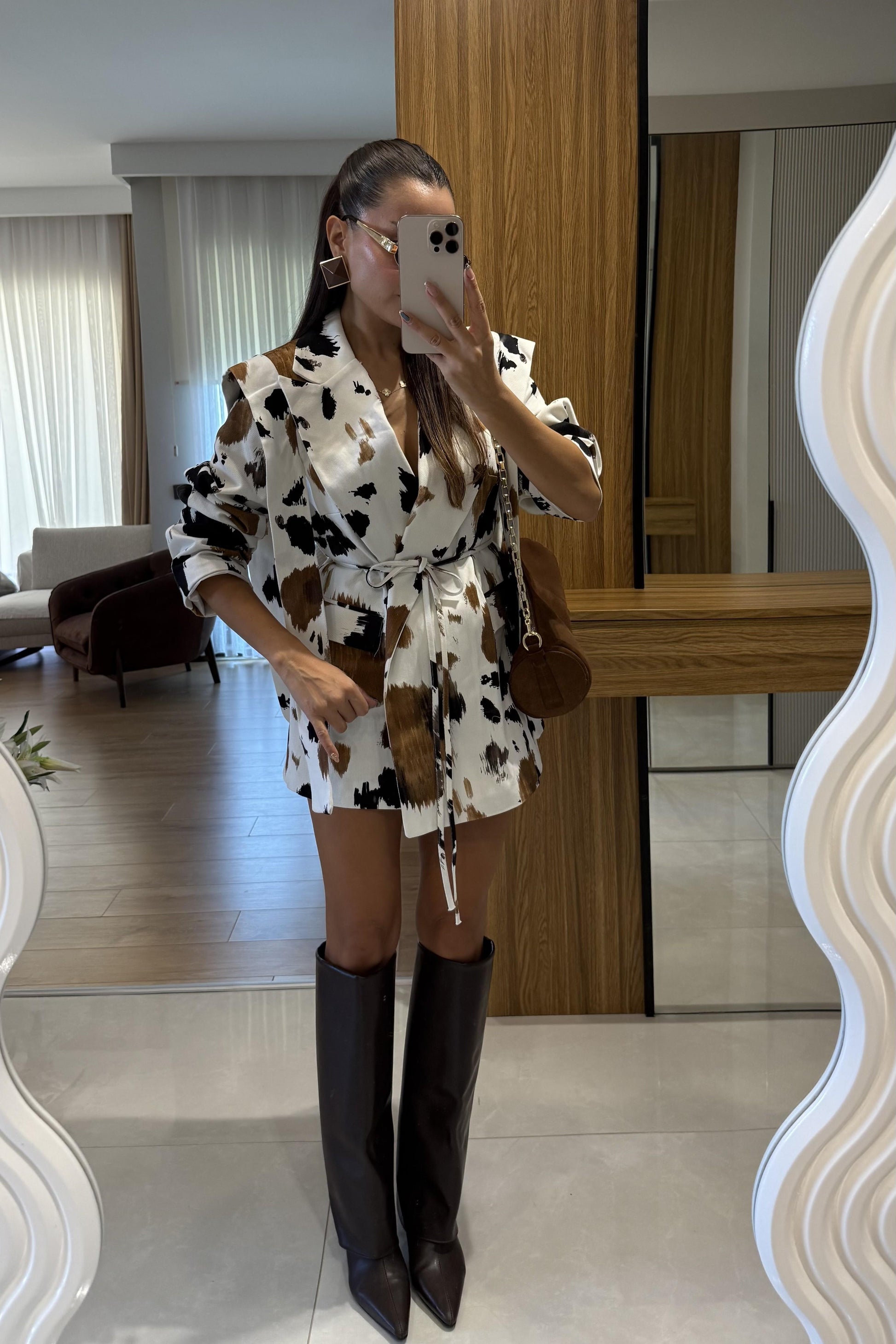 Ronse Desenli Bağlamalı Tasarım Ceket