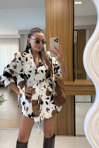 Ronse Desenli Bağlamalı Tasarım Ceket