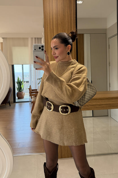 Rory Camel Triko Etekli Takım