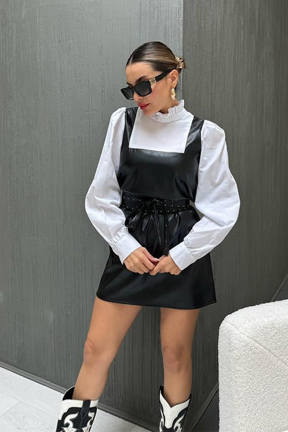 Rosenda Boyu Ayarlanabilir Deri Elbise