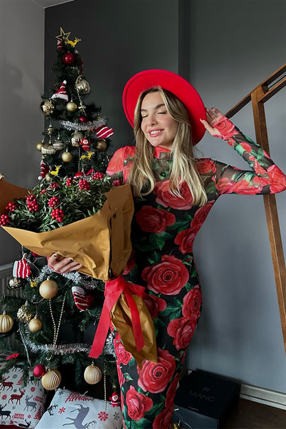 Roses tül kalem elbise