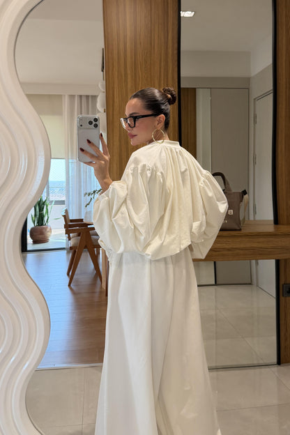 Rosia Beyaz Modal Şalvar Model Takım