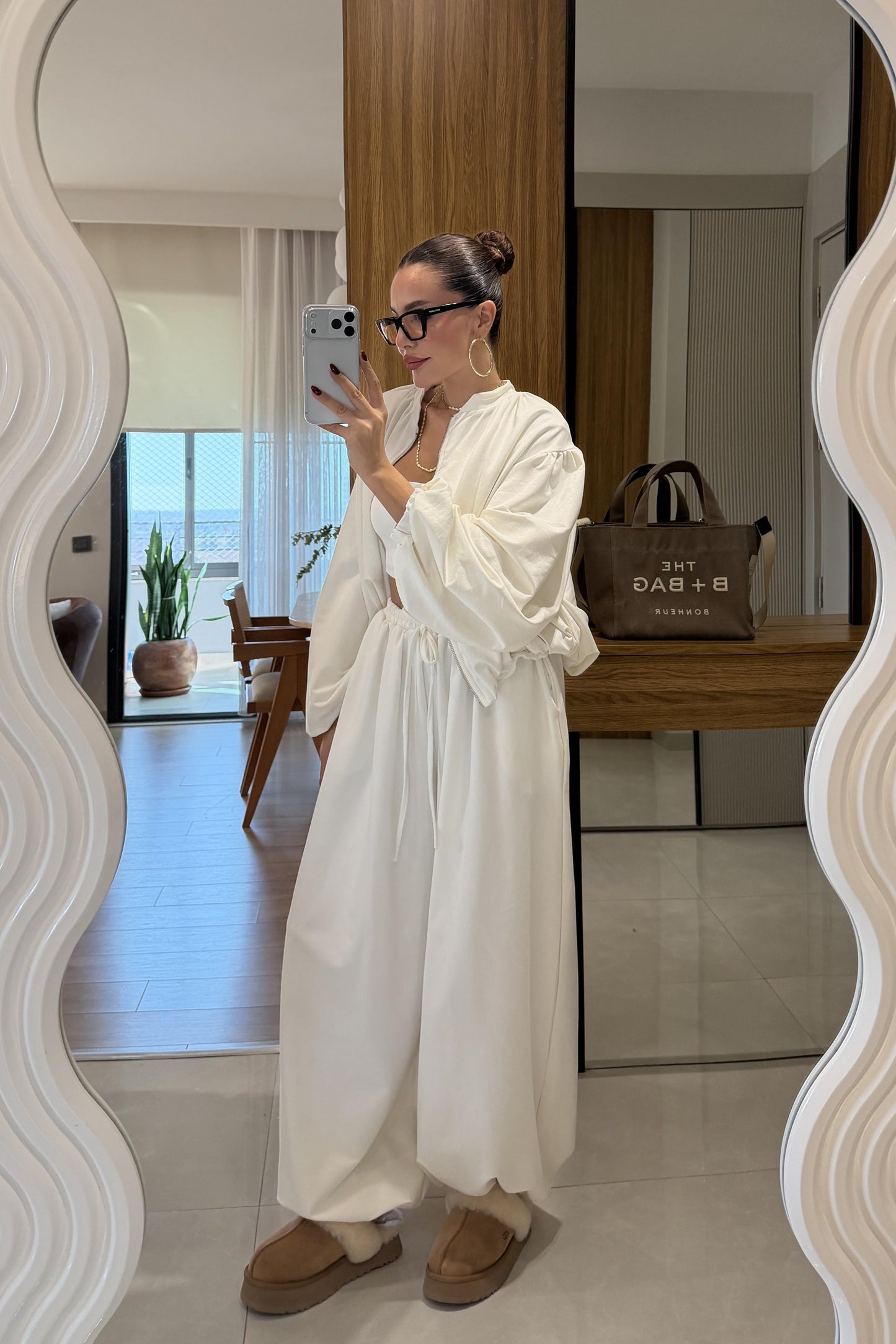 Rosia Beyaz Modal Şalvar Model Takım