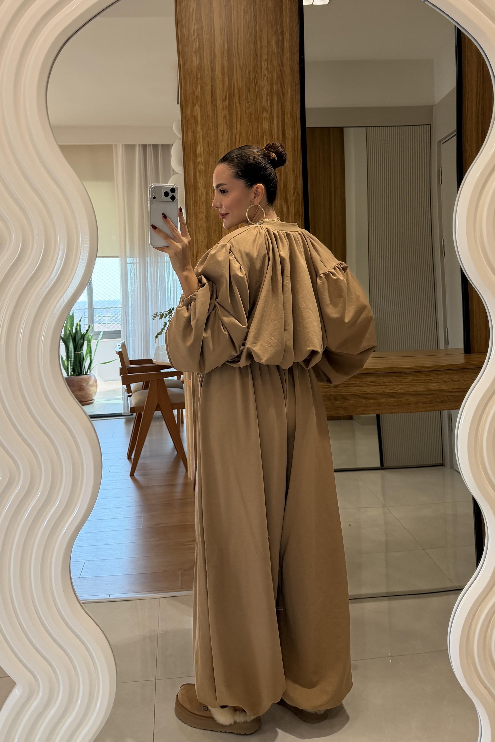 Rosia Camel Modal Şalvar Model Takım