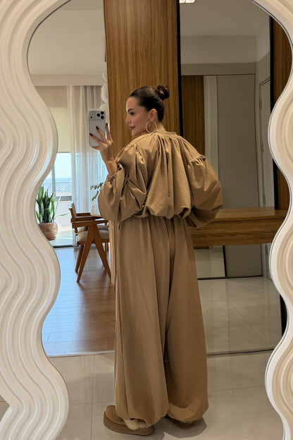 Rosia Camel Modal Şalvar Model Takım