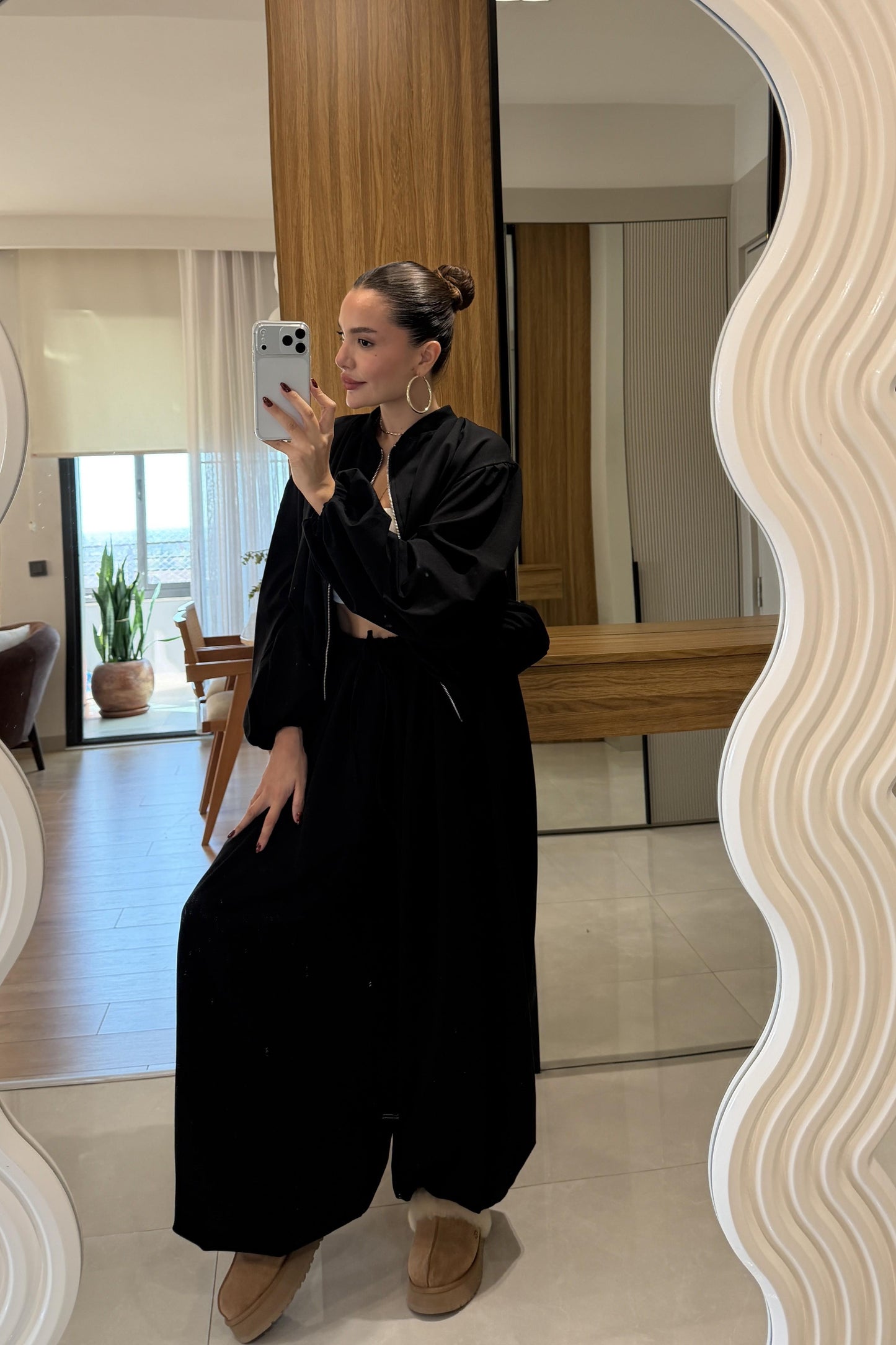 Rosia Siyah Modal Şalvar Model Takım