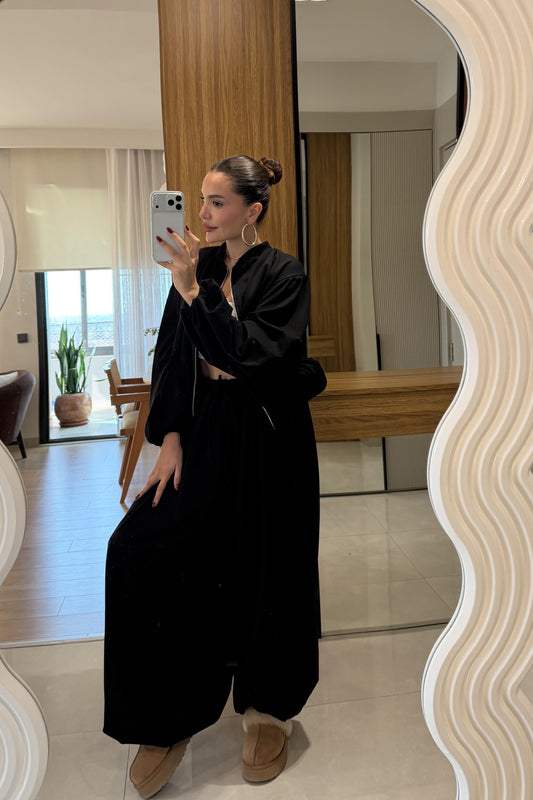 Rosia Siyah Modal Şalvar Model Takım