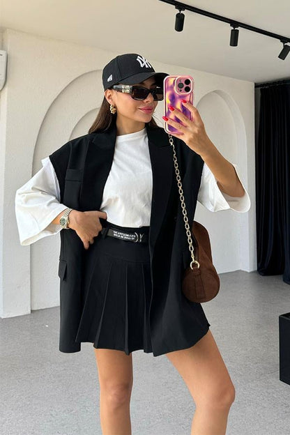 Rosita Sırt Dekolteli Siyah Yelek