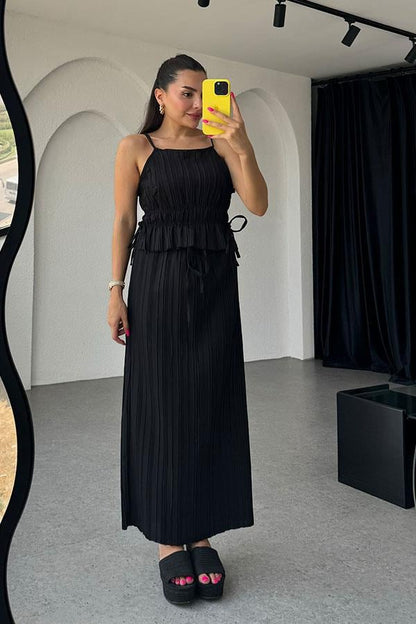 Rowan Büzgülü Kırinkıl İkili Takım-Sİyah