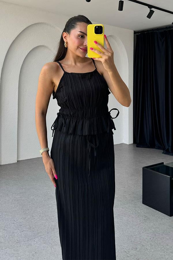 Rowan Büzgülü Kırinkıl İkili Takım-Sİyah