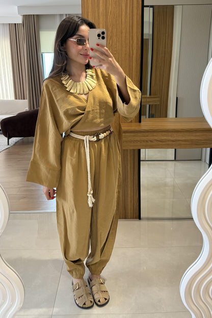 Ruffle Hardal Tensel Kemerli Takım