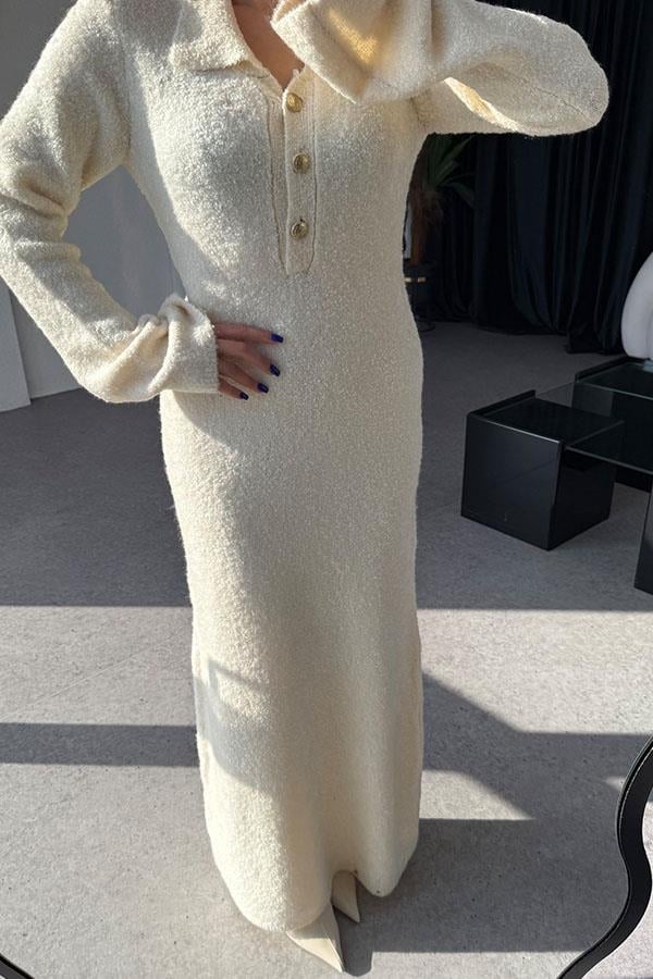 Rugen Yumoş Dokulu Krem Elbise