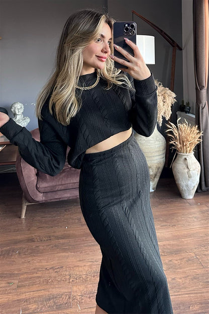 Ruiz örme triko ikili takım