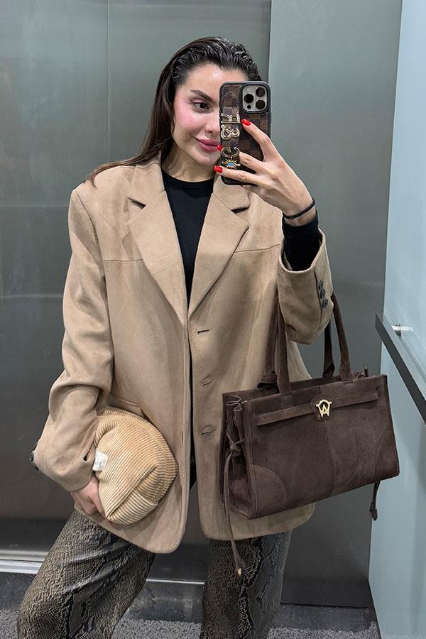 Sabrina Camel Süet Ceket