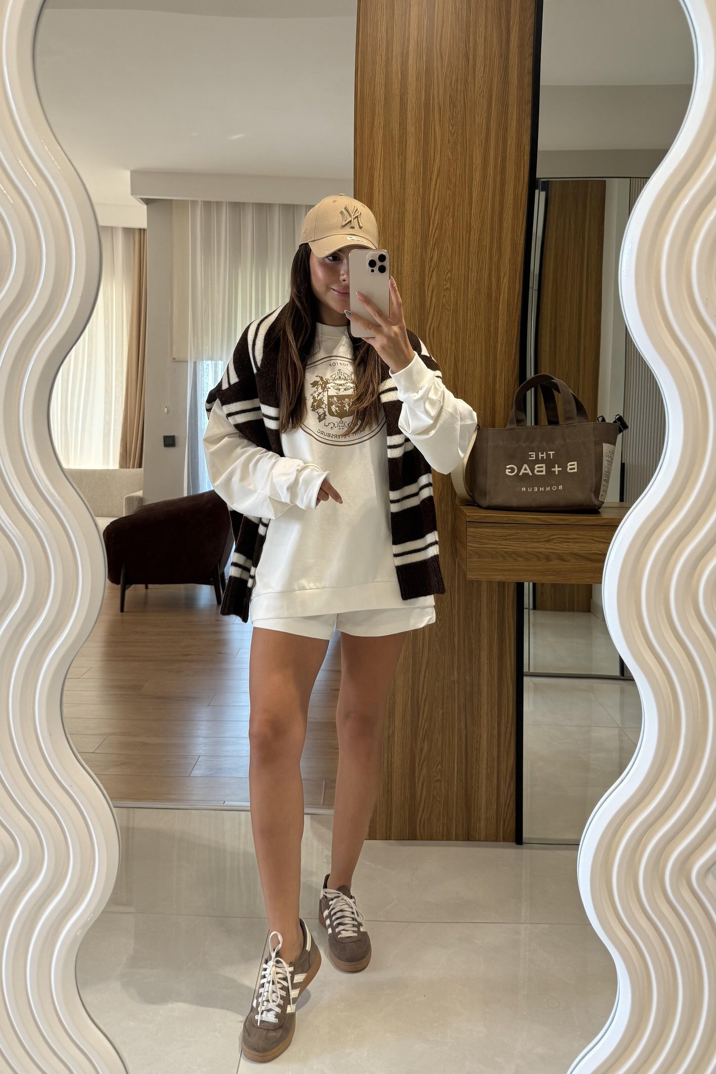 Saint Beyaz Şort Sweat Spor İkili Takım