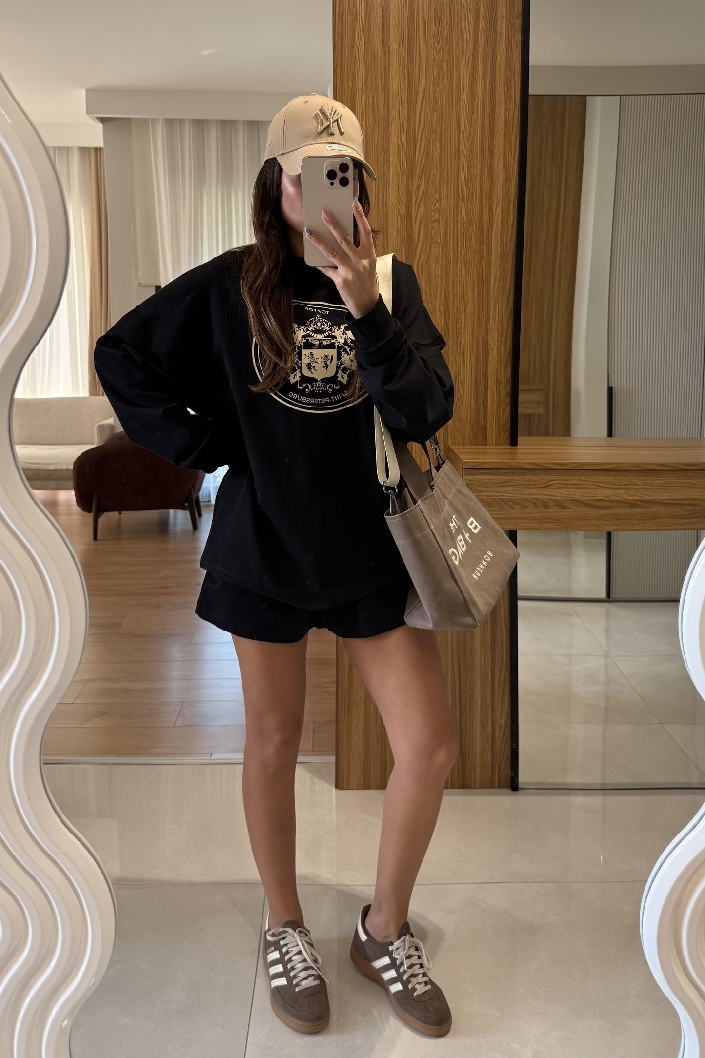 Saint Siyah Şort Sweat Spor İkili Takım