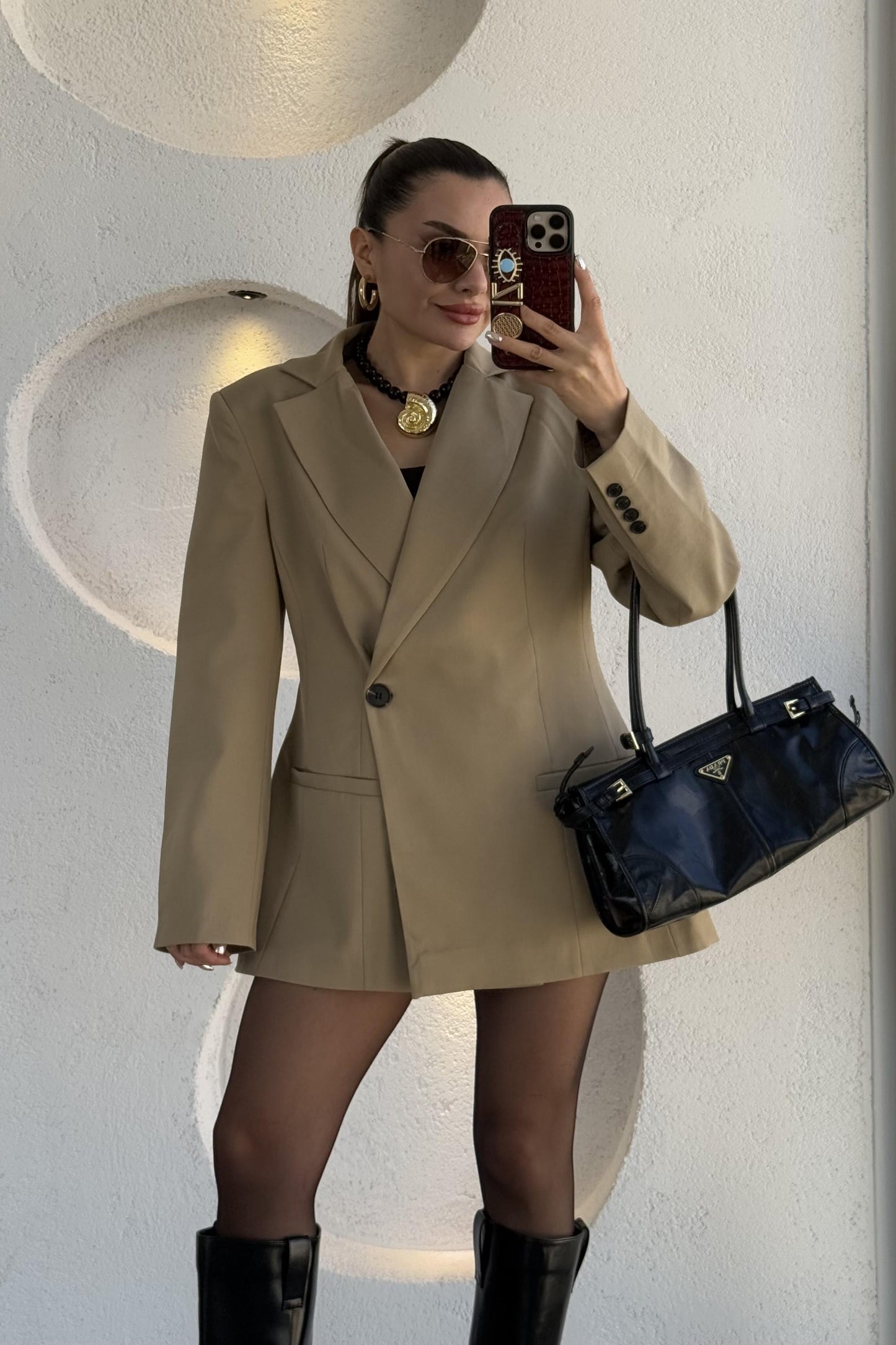 Salzburg Camel Blazer Etek Premium Takım