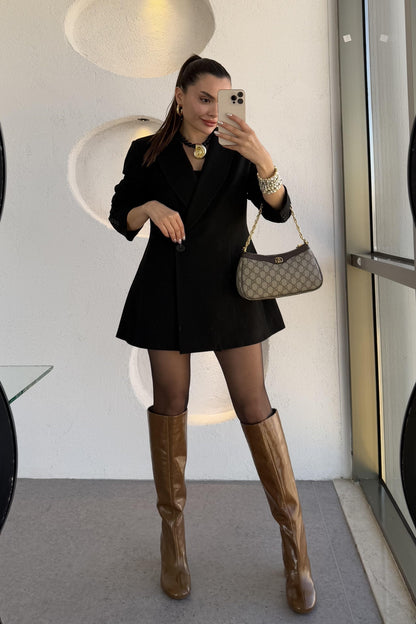 Salzburg Siyah Blazer Etek Premium Takım