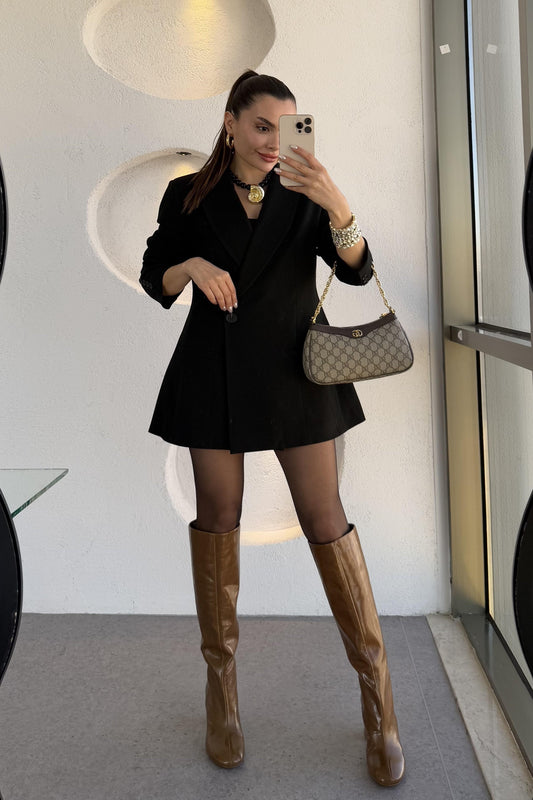 Salzburg Siyah Blazer Etek Premium Takım