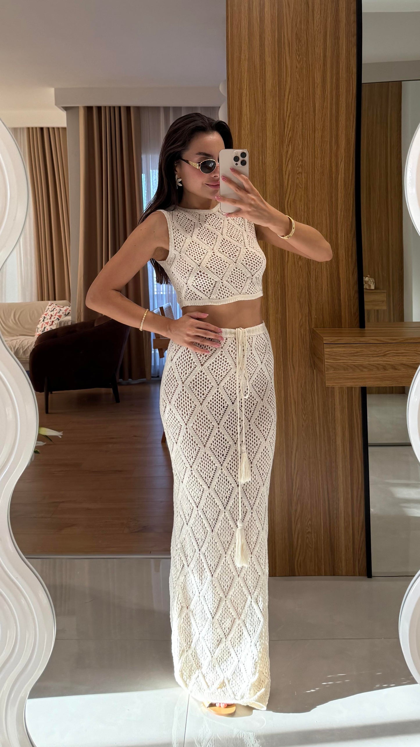 Samba Ekru Etekli Triko Takım