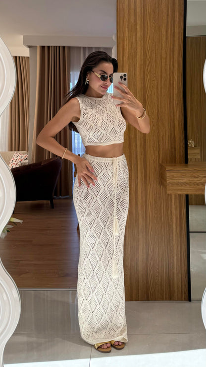 Samba Ekru Etekli Triko Takım