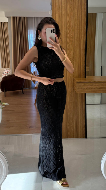 Samba Siyah Etekli Triko Takım