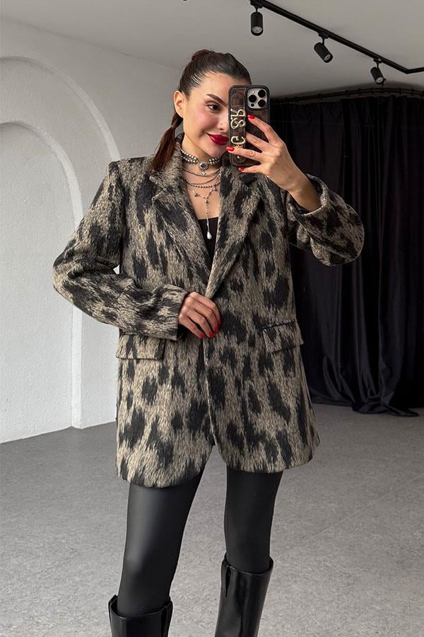 San Luis Desenli Yumoş Dokulu Ceket Blazer