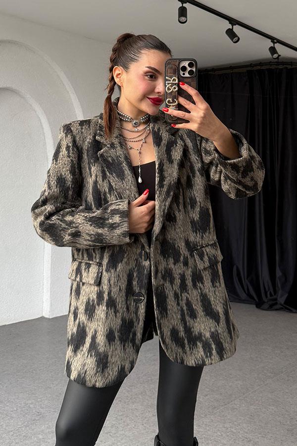 San Luis Desenli Yumoş Dokulu Ceket Blazer