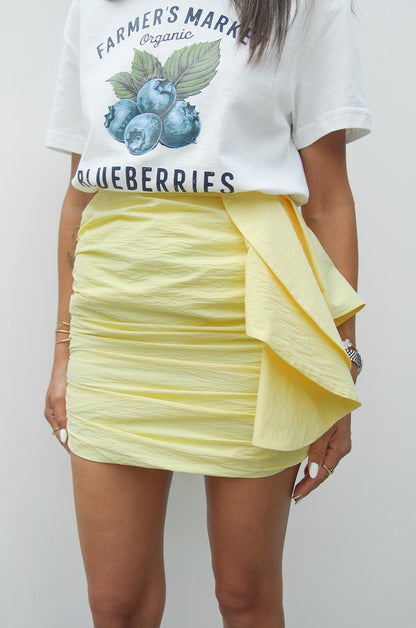 SARI YANI DRAPE DETAYLI MINI ETEK