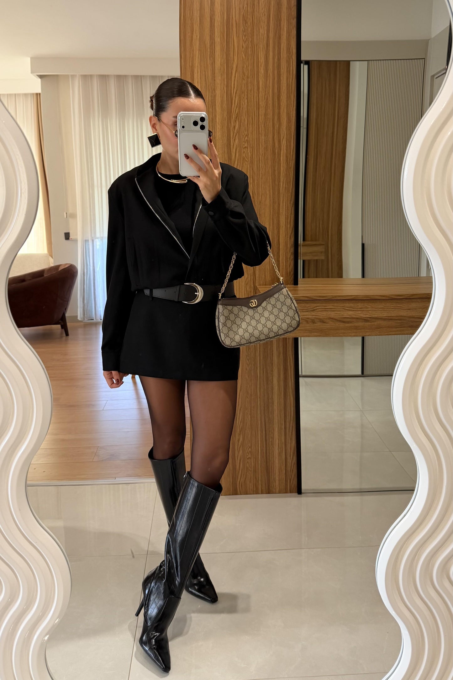 Scarlett Siyah Ceket Şort Etek Takım