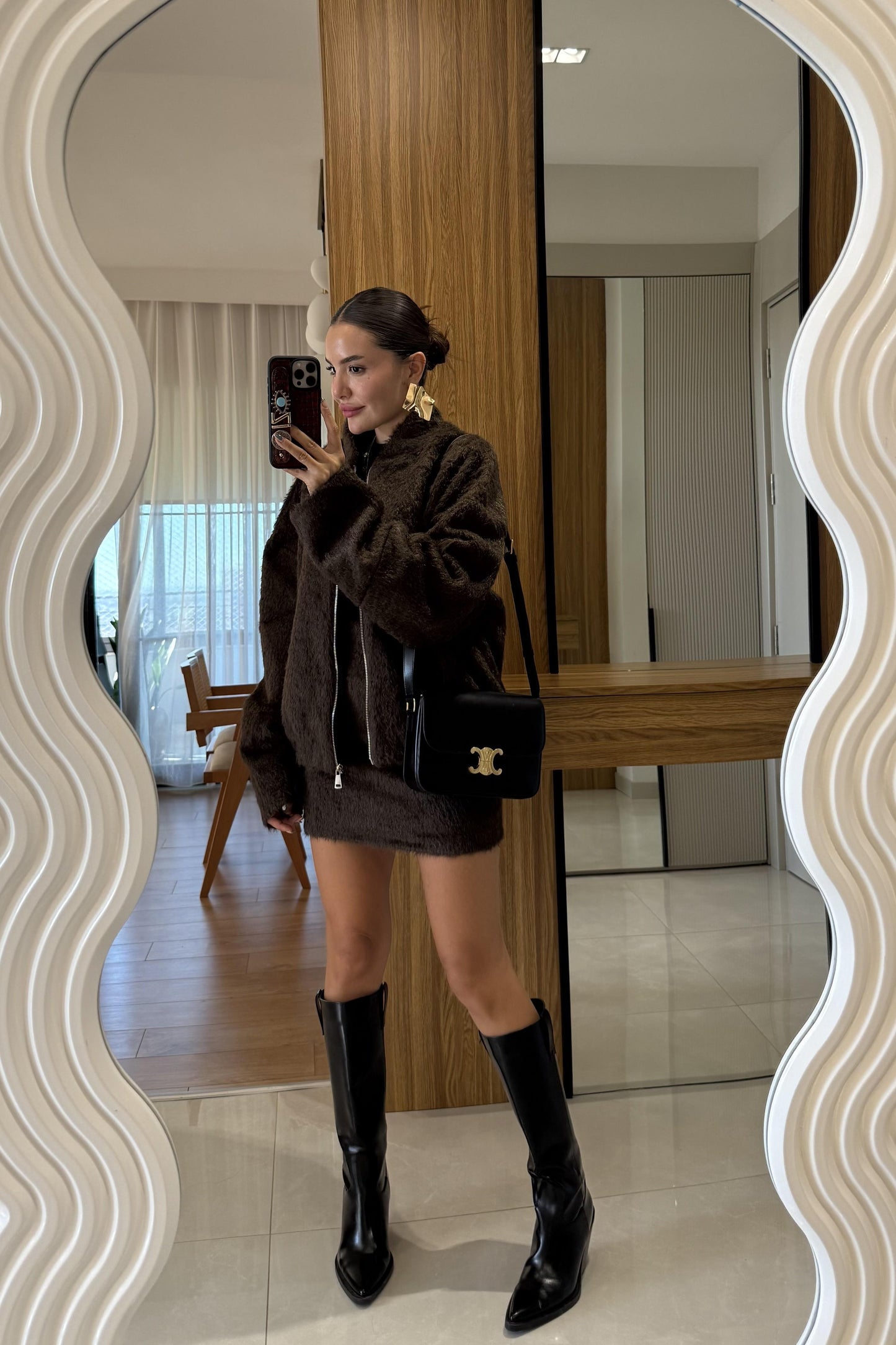 Serenity Kahve Etekli Keçe Takım