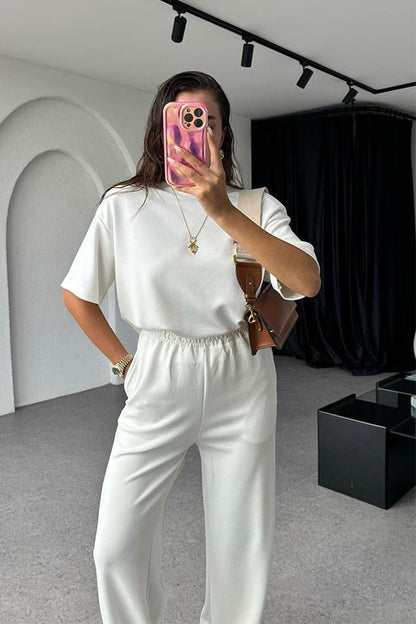 Sergio Orijinal Modal Vatkalı Takım-Beyaz