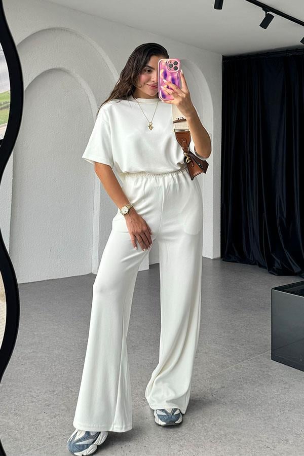 Sergio Orijinal Modal Vatkalı Takım-Beyaz