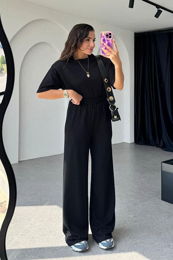 Sergio Orijinal Modal Vatkalı Takım-Siyah