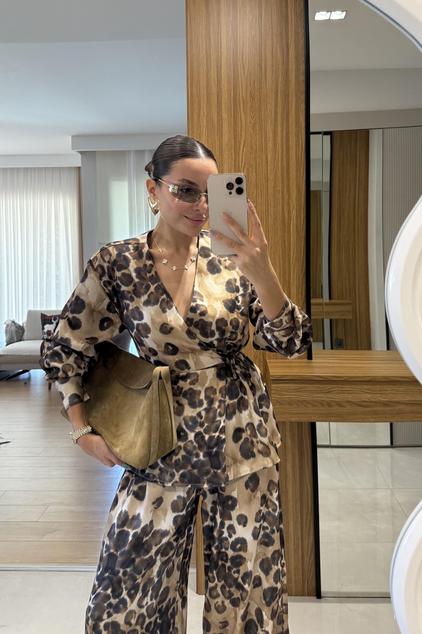 Livra Leopar Saten Takım