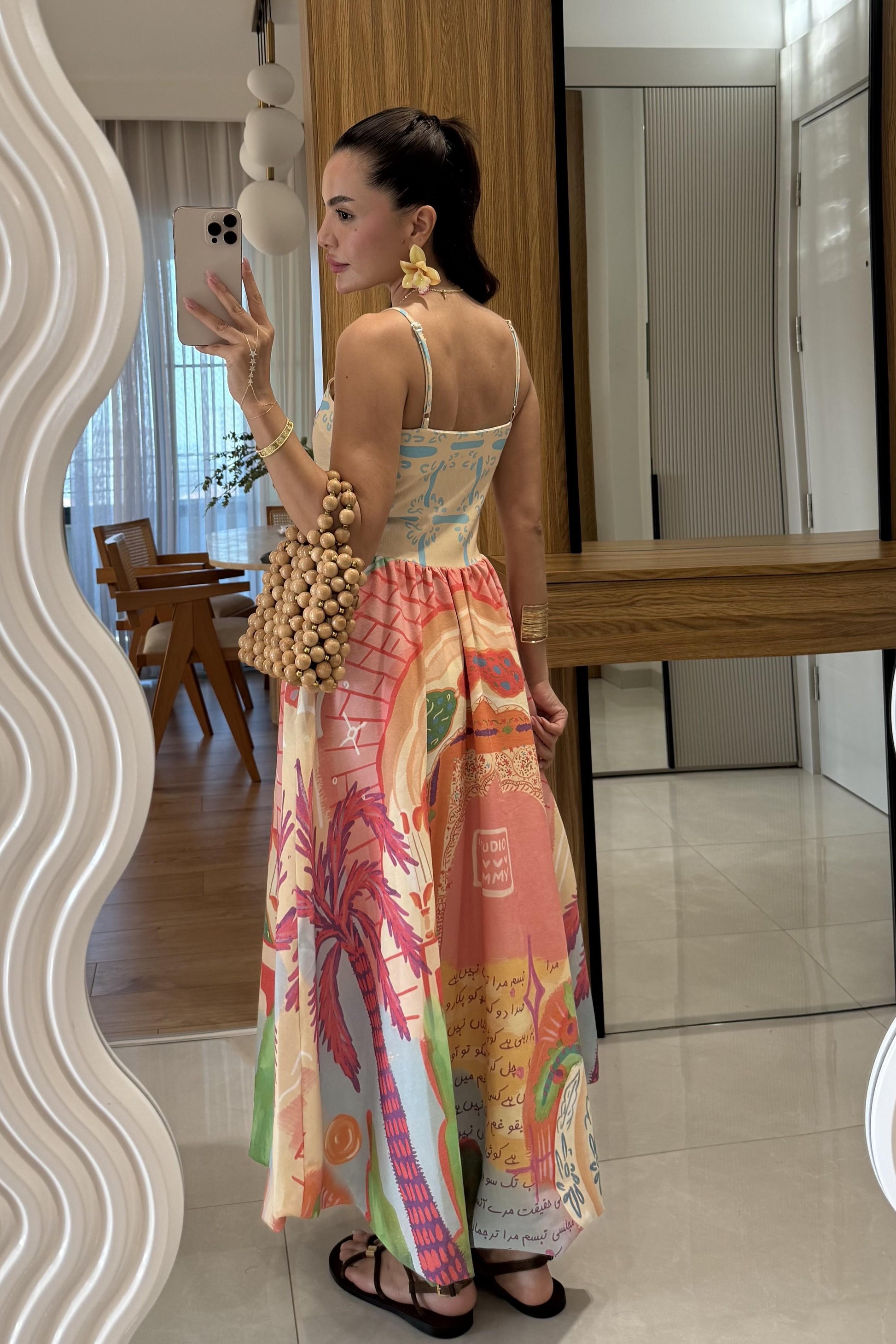 Sileva Çok Renkli Askılı Tasarım Elbise