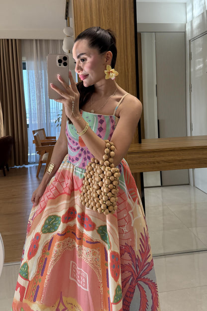 Sileva Çok Renkli Askılı Tasarım Elbise