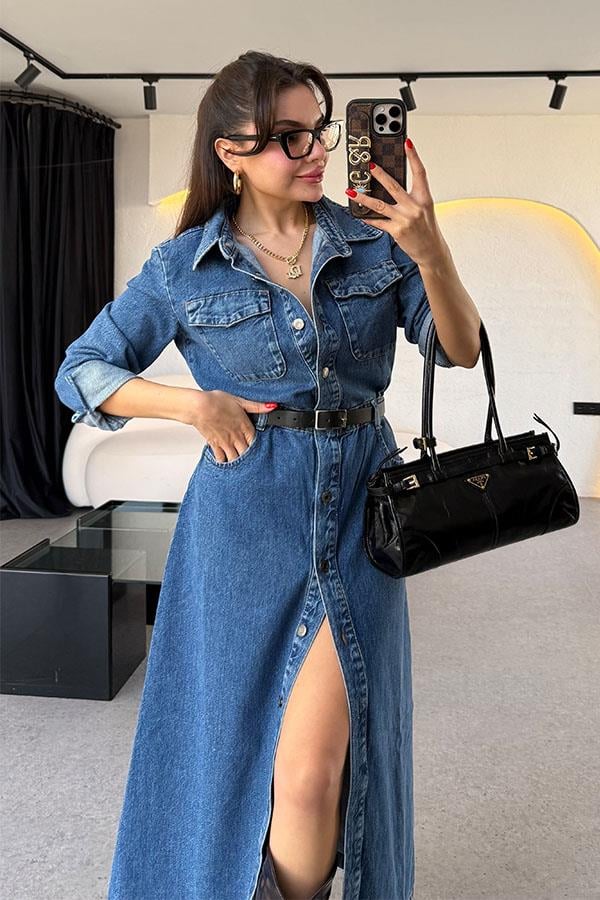 Silvanus Kemerli Denim Elbise