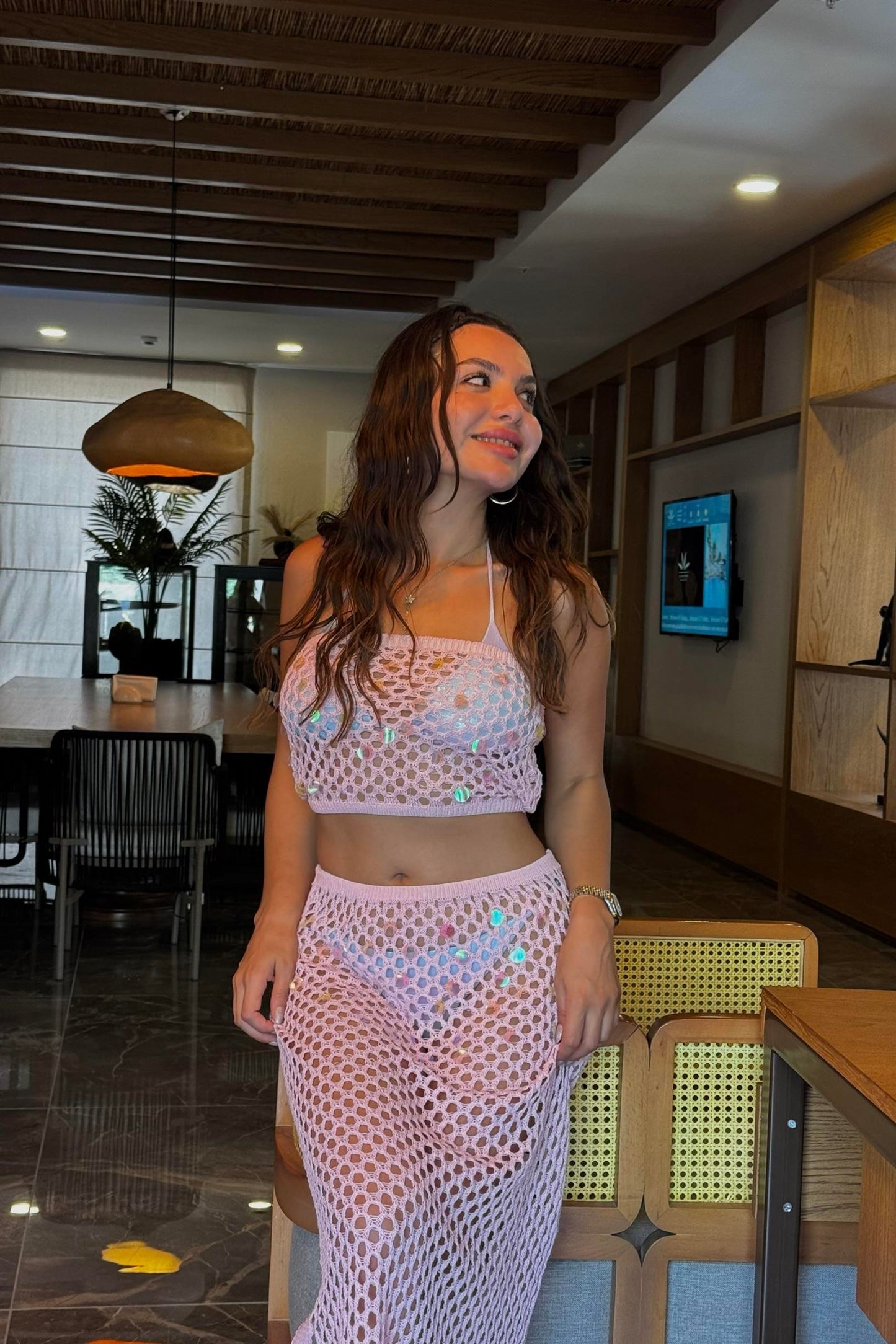 Sindy Pembe Pulpayet Ajurlu Takım