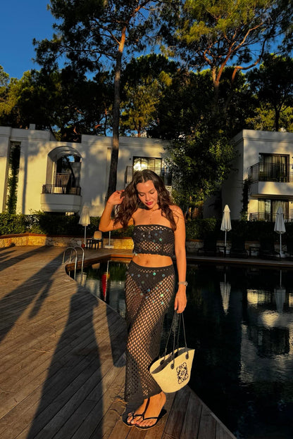 Sindy Siyah Pulpayet Ajurlu Takım