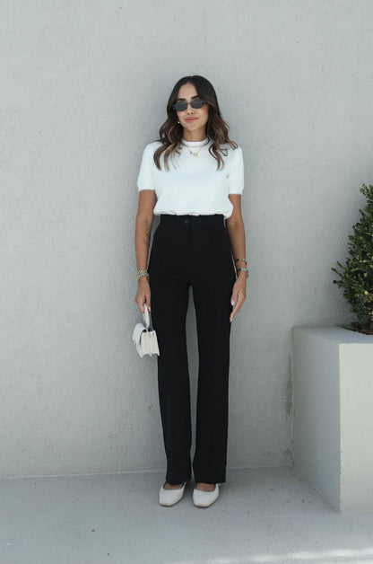 SIYAH BIYELI PALAZZO PANTOLON