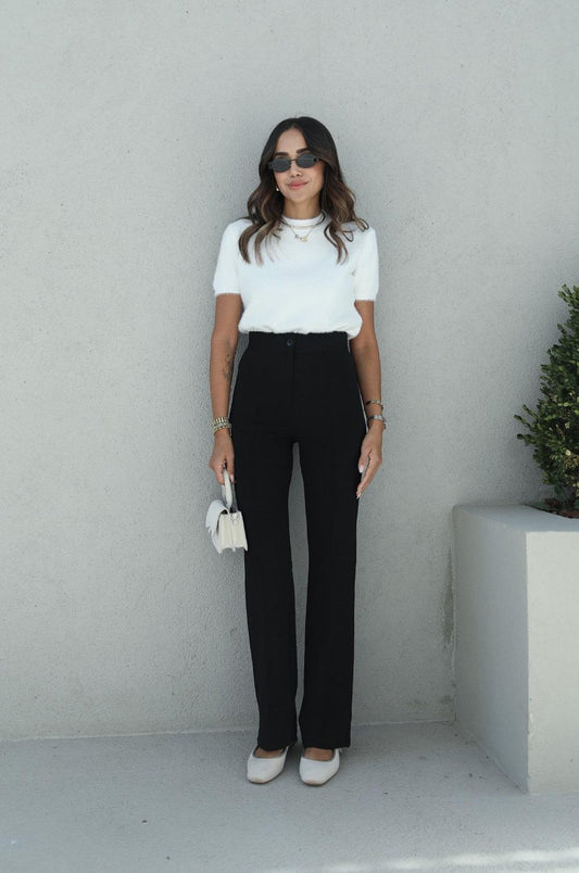 SIYAH BIYELI PALAZZO PANTOLON