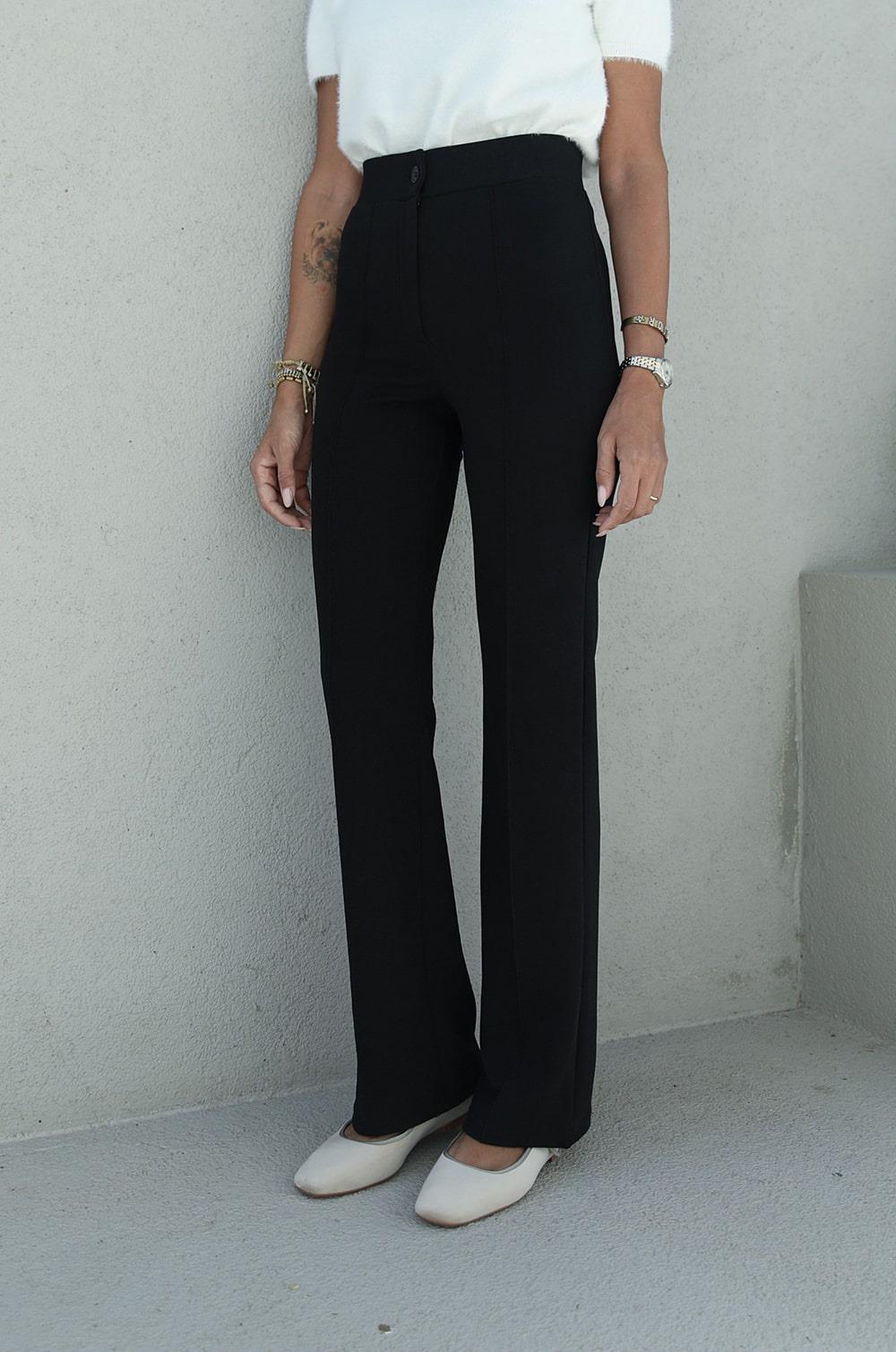 SIYAH BIYELI PALAZZO PANTOLON