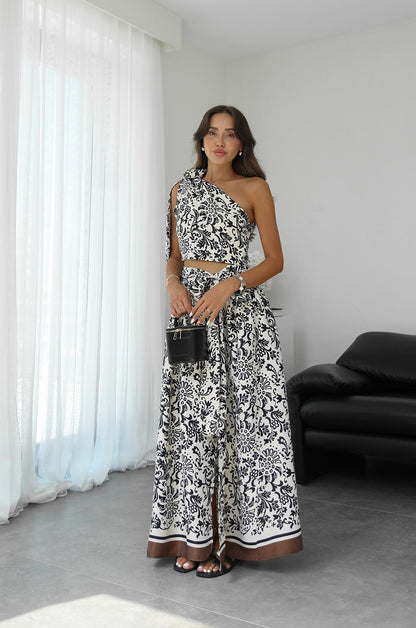 SIYAH PAISLEY DESENLI SATEN TAKIM