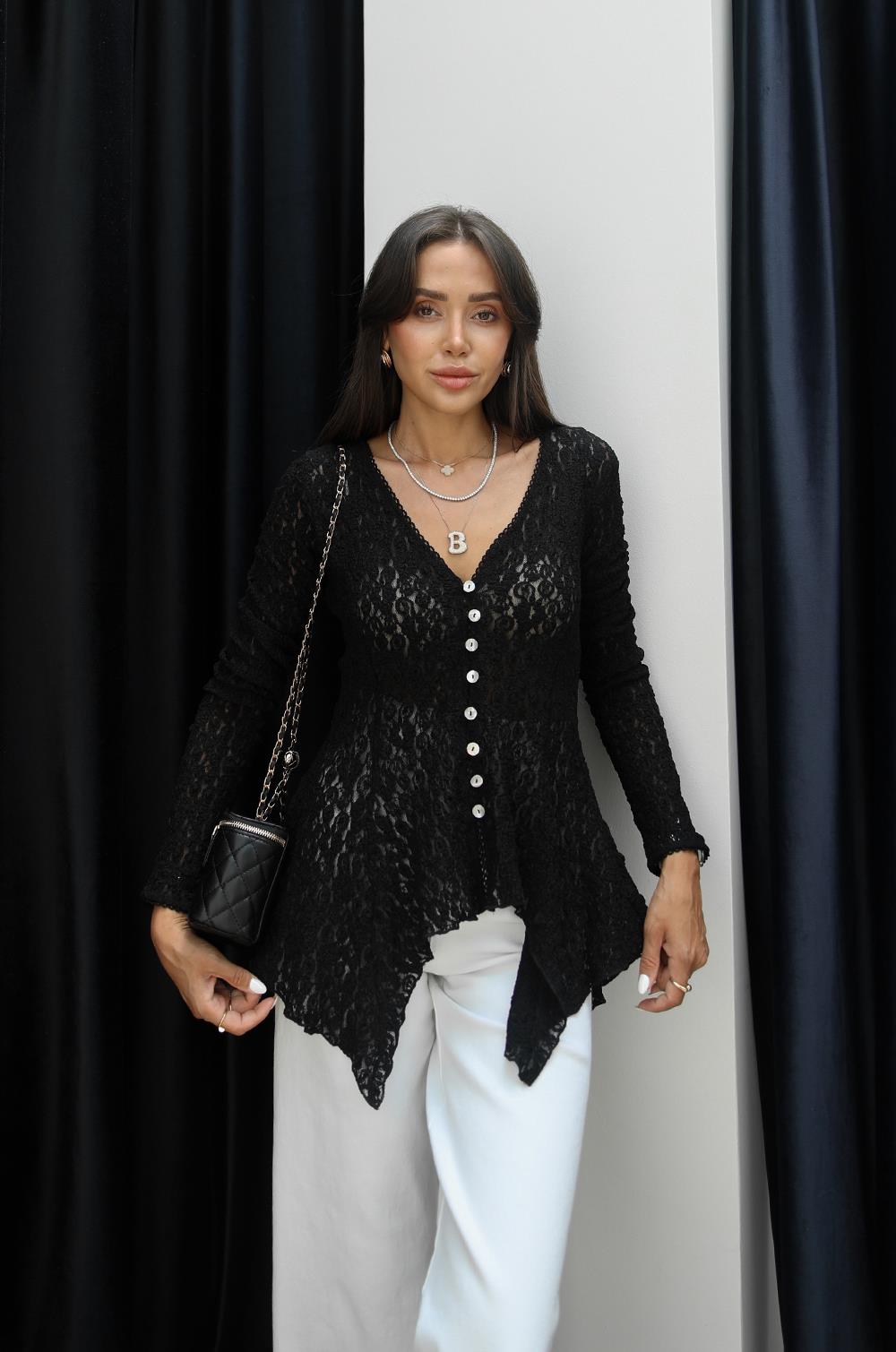 SIYAH PEPLUM DANTEL HIRKA