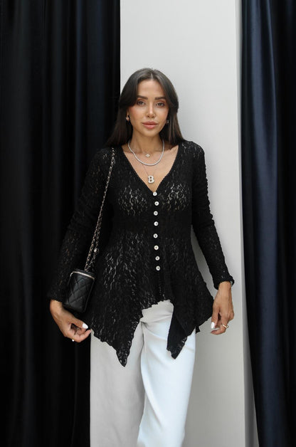 SIYAH PEPLUM DANTEL HIRKA